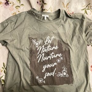 Maurices Green Short Sleeve Tee with Nature Print